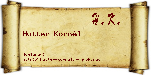 Hutter Kornél névjegykártya